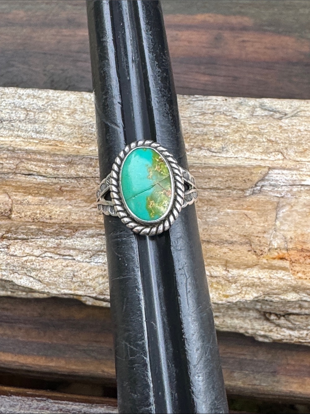 Native American Sterling Silver Ring with Turquoise